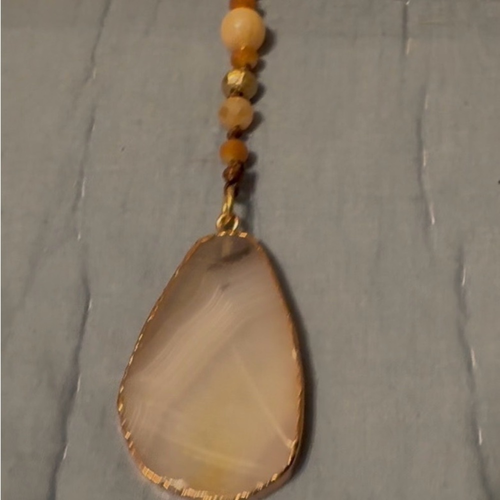 Chico’s beaded stone necklace.  NWOT. - Picture 4 of 9